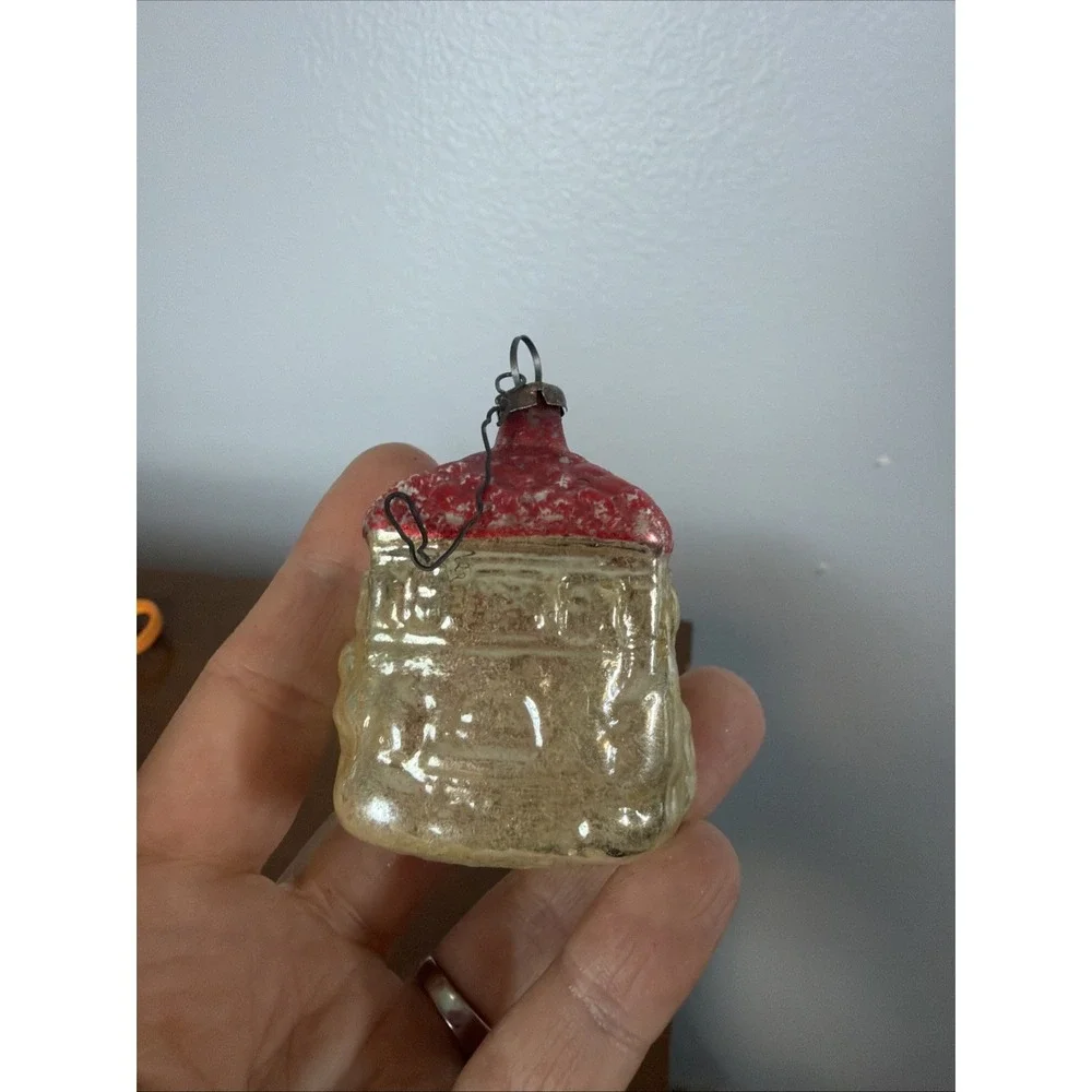 Antique Germany Mercury Glass Christmas Figural Ornament Cottage House